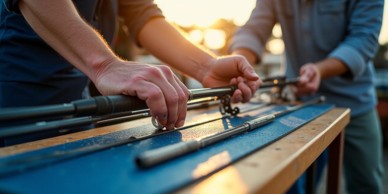 プロによる釣り具メンテナンスの様子